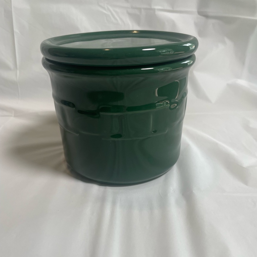 Longaberger Pottery Salt Crock with Lid